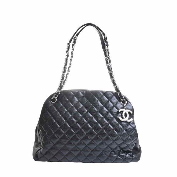 Chanel Caviar Skin Matelasse Here Mark Chain Shoulder Bag Black - Picture 1 of 7